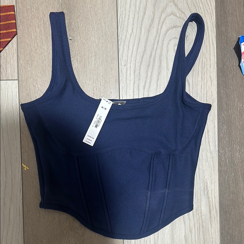 Navy Blue Corset Top